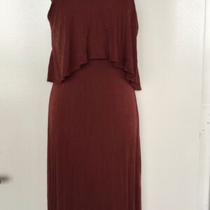 Elegant Brown Sleeveless Dress